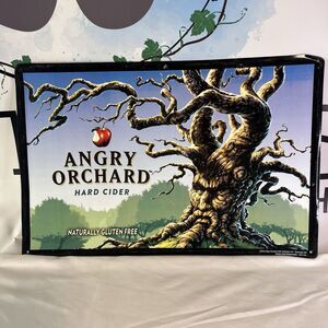 Angry Orchard Hard Cider 2012 11.5x18” Tin Tacker Bar Sign 7.6oz